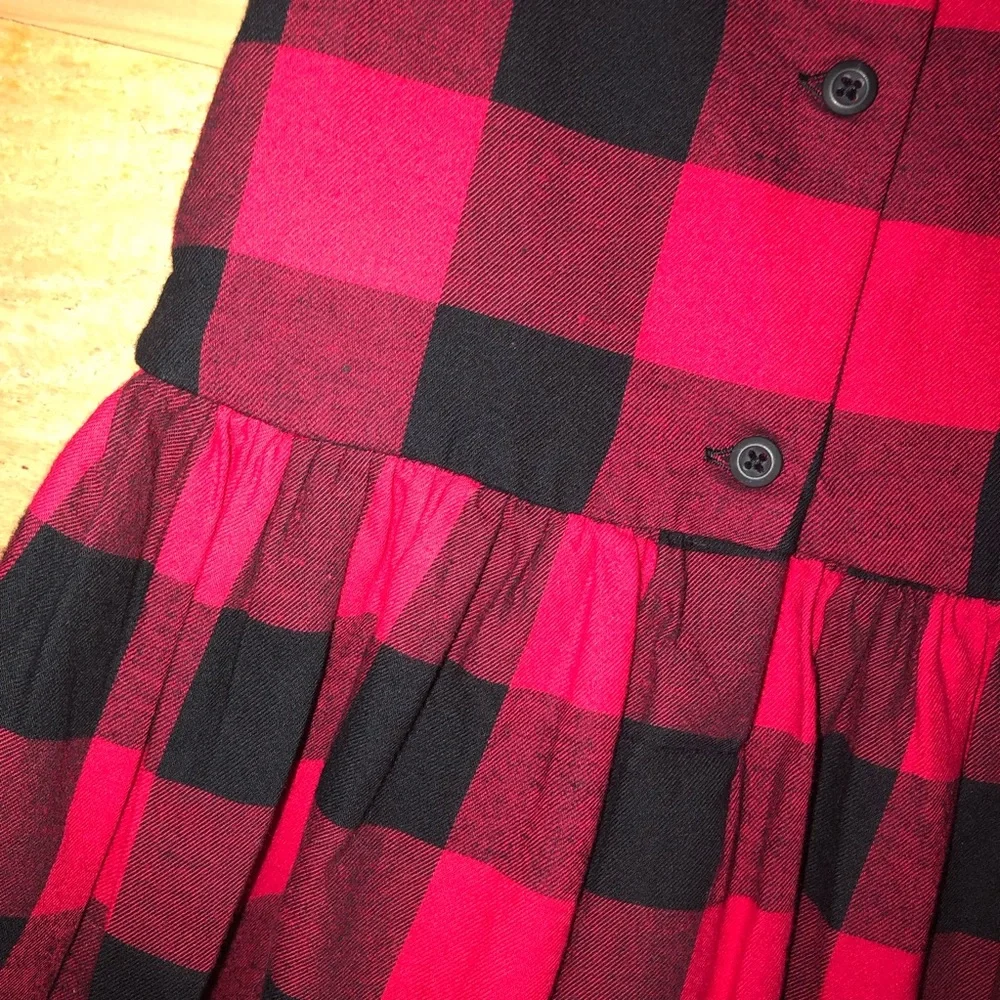 Buffalo Plaid red/black The Children’s Place lined dress 18-24 Months - Picture 5 of 8